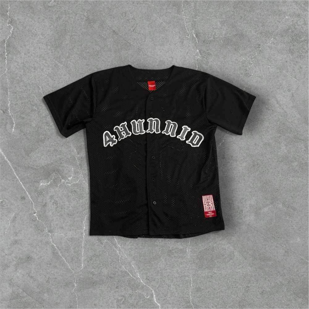 4hunnid Black Baseball Jersey